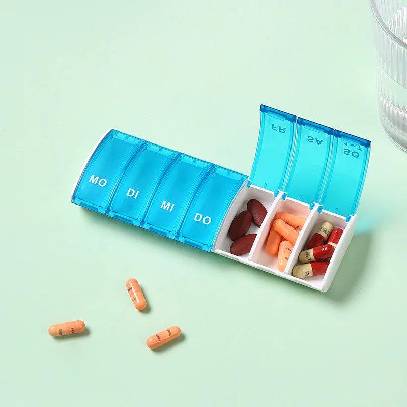 1PC Portable 7 Days Weekly Tablet Pill Medicine Box Holder Storage Organizer Container Case Pill Box Splitters