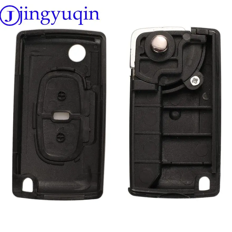 jingyuqin 2 Buttons  Remote Car Key Shell Case For Peugeot 4007 ET 4008 Citroen C-Crosser C4 Aircross Fob MIT-11R Blade