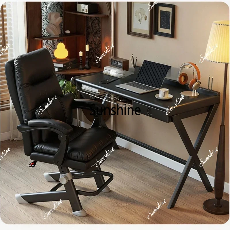 Household reclining sofa chair Comfortable sedentary study desk chair Leisure lunch chairTJ