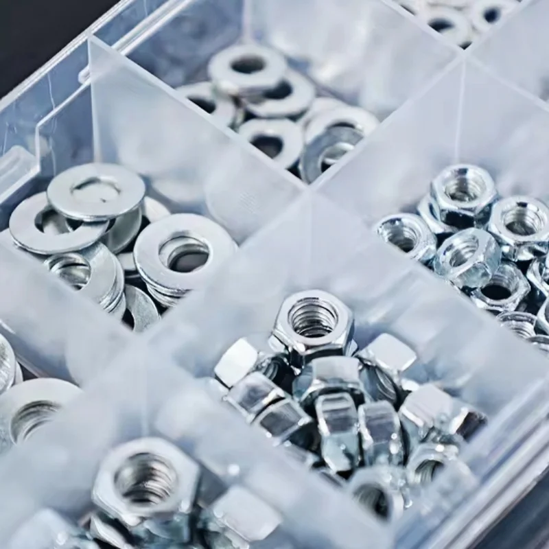 M3 M4 M5 M6 M8 Galvanized Carbon Steel Wing Nut Hexagonal Lock Nut Assortment Kit Metric Nylon Insert Locknut