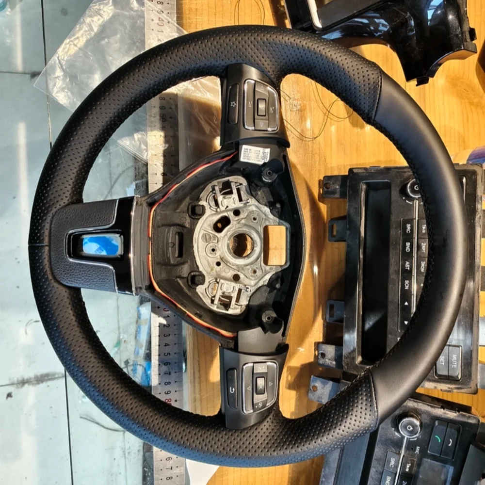 Capa de volante em couro microfibra antiderrapante costurada à mão para Volkswagen Gol Tiguan Passat B7 Passat CC Touran Jetta Mk6