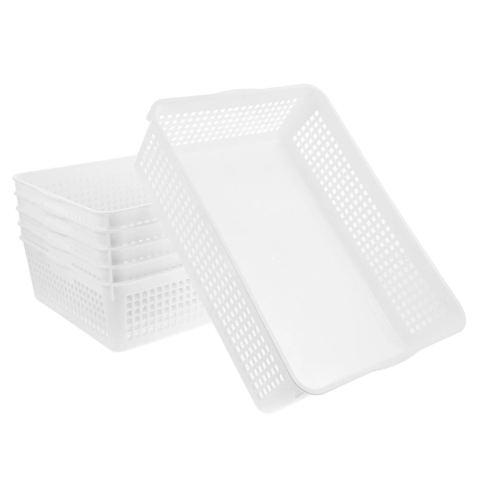 

6pcs Boxes Plastic Bins ganizer Storage File Boxes Desktop Holder Colored Cosmetics Container File Folder