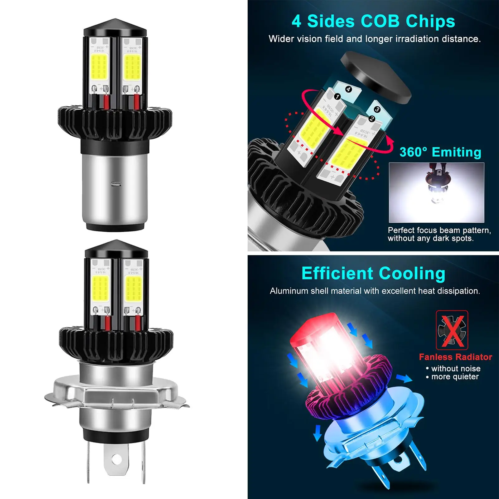 

Лампы для фар велосипеда Светодиодные 6000K Белые Высокая яркость Простая установка