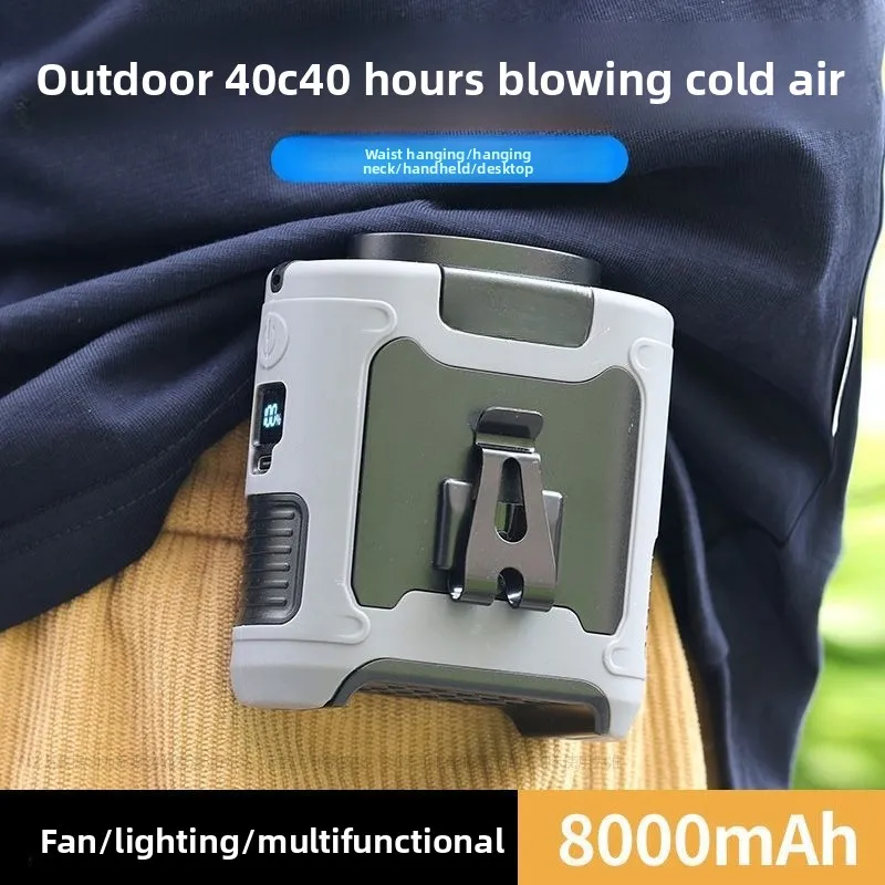 Multifunctional Wearable Cooling Fan Dual Neck & Waist Hanging Portable Air Cooler For Outdoor Camping Fishing