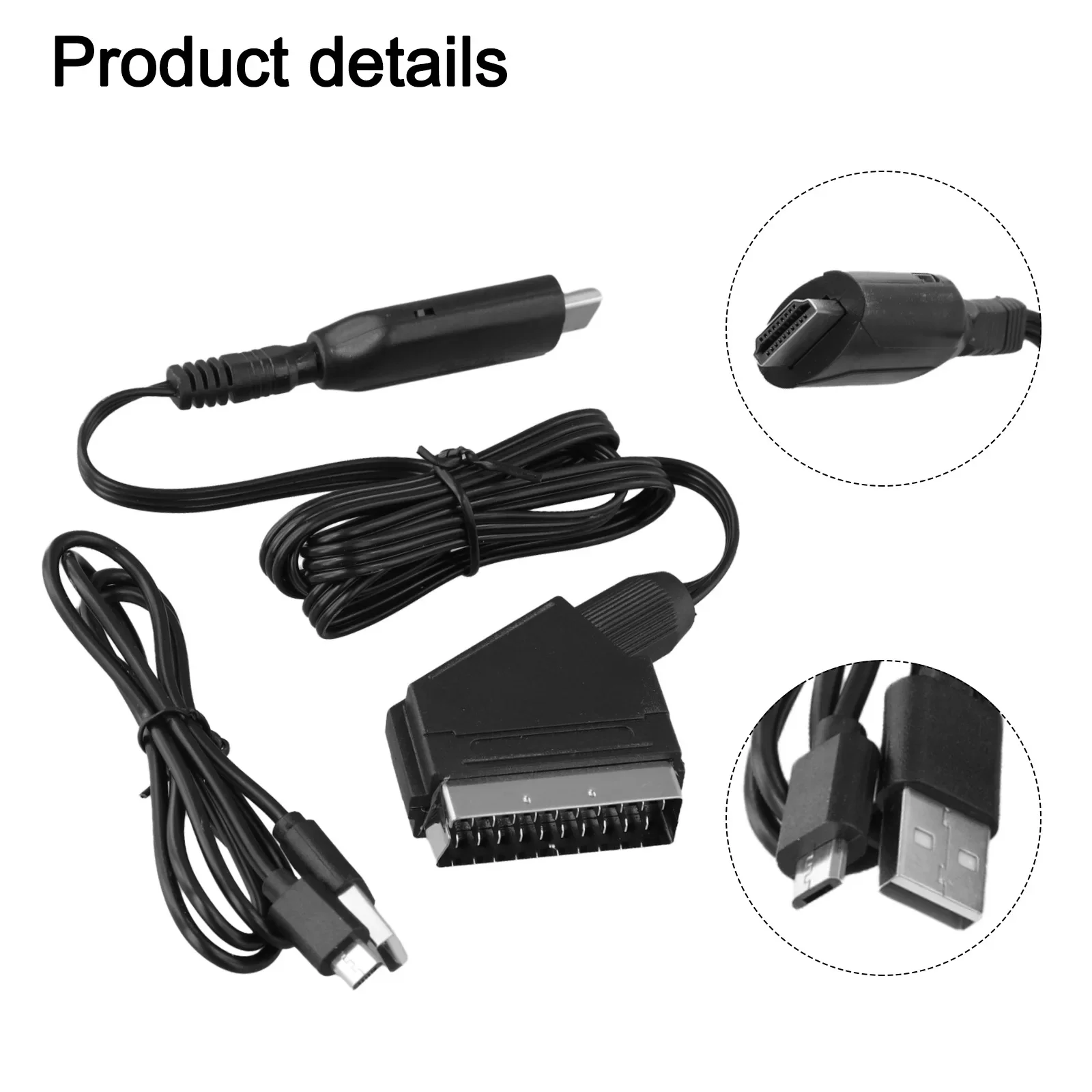 TPE Material For SCART to HD Converter Cable 100cm Length for Smooth Connections Between Input and Output Devices