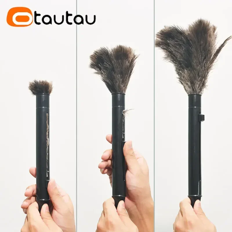 OTAUTAU Mini Folding Feather Duster Car Cleaner Portable Household House Cleaning Tools Convenient Storage Space Saving DZ006