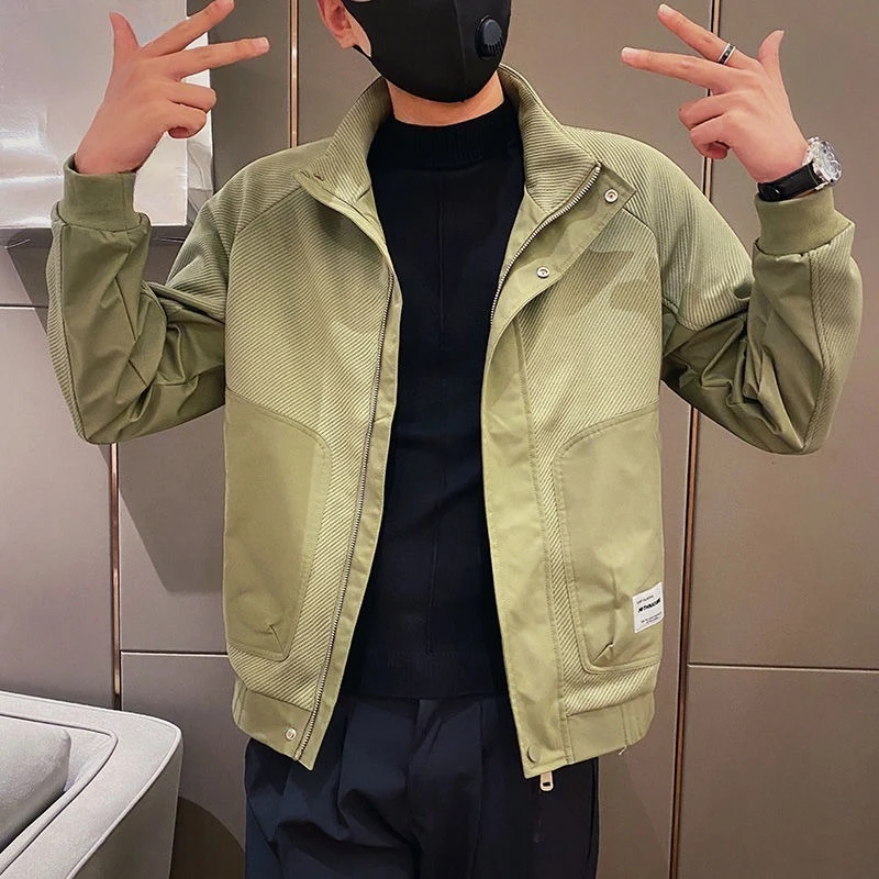 

​ Новое мужское зимнее пальто 2025 года, британская куртка с фланелевым воротником в стиле ретро, модная уличная одежда, многослойная куртка ​