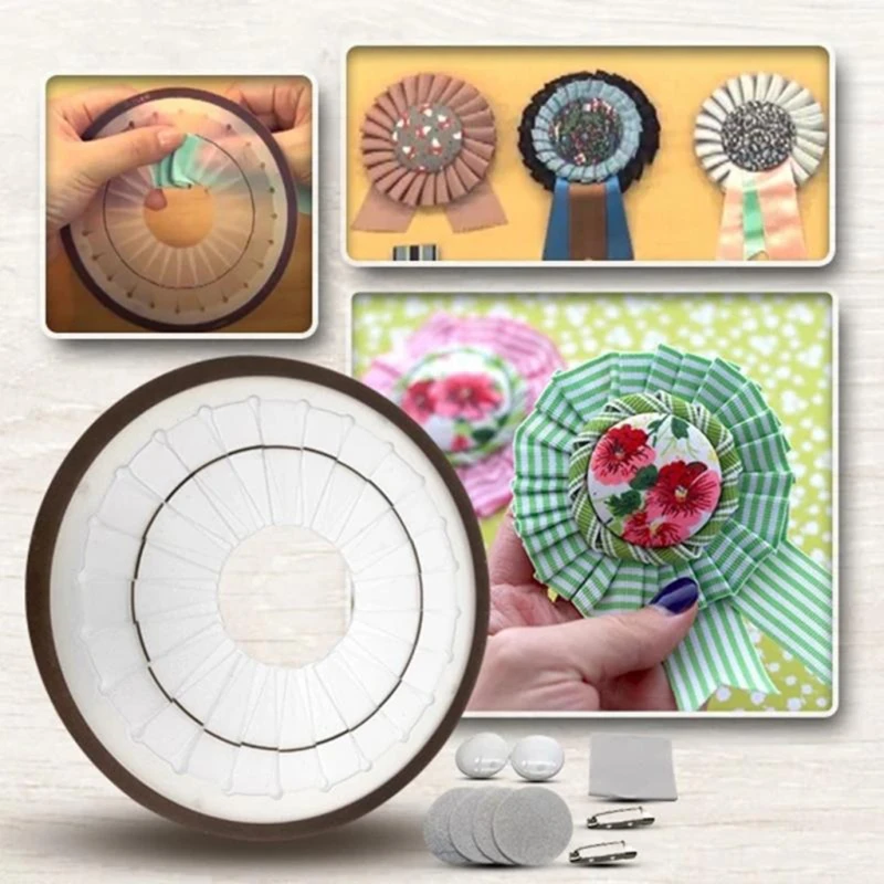 Kit spilla rosetta fai-da-te nastro fatto a mano strumento per fare fiori distintivo pulsante ornamento Rose Maker accessori Patchwork Dropship