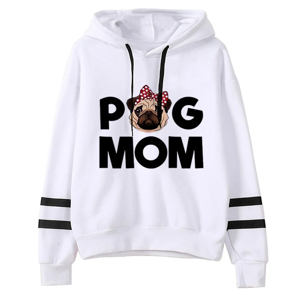 Pug hoodie kaus bertudung wanita keringat anime grafis Jepang y2k pakaian wanita 90s