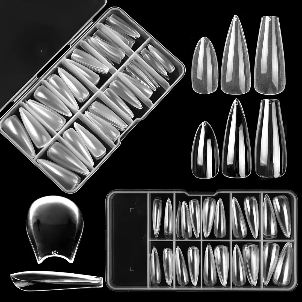 

100/120Pcs/box Nail Art Press on Finger Extension Nail Art Accessories Full Cover Fake Nails Nails Coffin False Nails