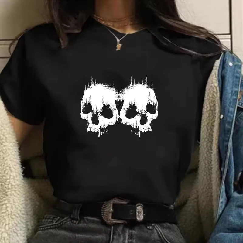 Halloween Disney Alfabet Zomer Dames Gedrukt Dames Dames Casual Tops Y2k T-shirt Skelet Cartoon Pompoen Dameskleding