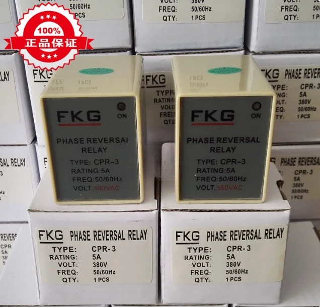 CPR-3 5A phase sequence protector AC380V mold temperature machine phase sequence relay protection switch FKG original genuine