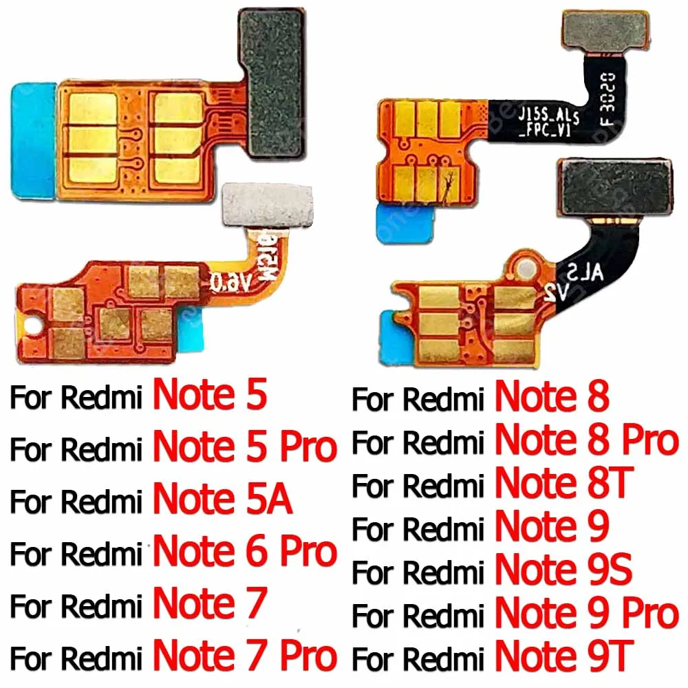 For Xiaomi Redmi Note 7 8 8T 9 Pro 9S 9T 5 5A 6 Distance Ambient FlashLight Ribbon Connector Flash Light Proximity Sensor