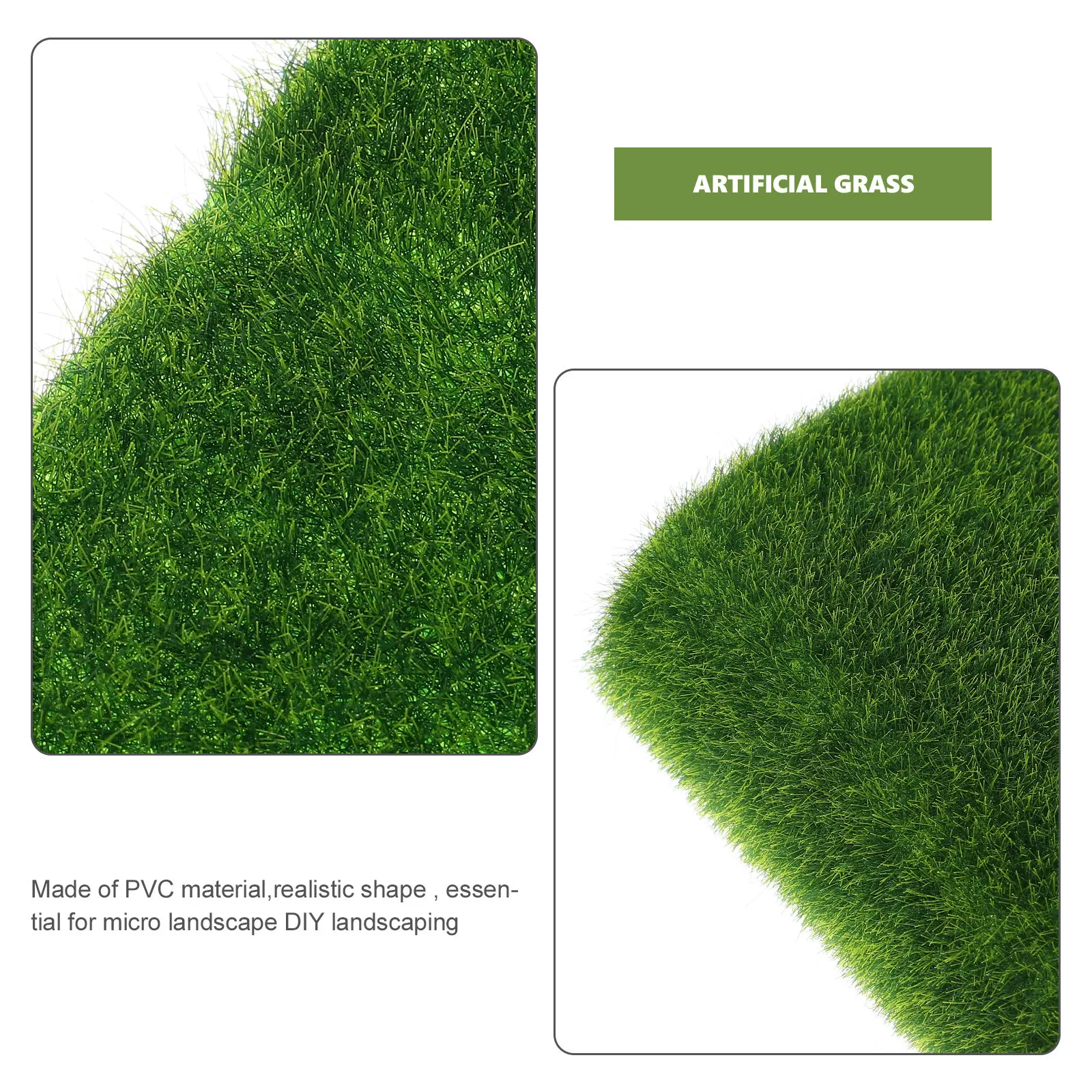 30x30cm Realistic Green PVC Artificial Grass for Micro Landscape DIY Mini Garden Decoration Lifelike Fairy Grass Ornament Eco