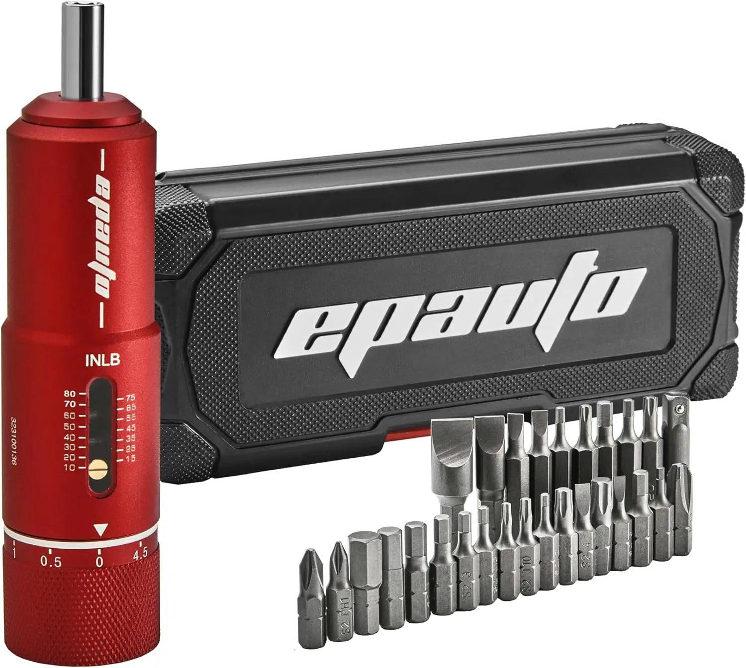 

Manual Torque Wrench Set with 28 Pieces for Firearms and Bicycles, Red - 10-80 in/Lbs Range