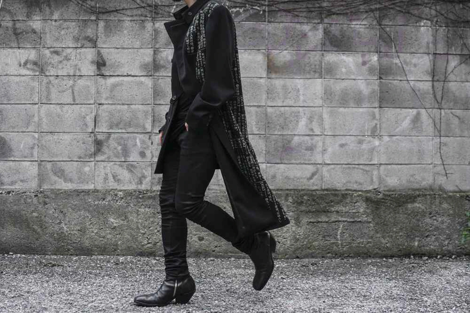 TOP-YAMAMOTO Japanese original design Dark niche black dictionary pants asymmetric men's coat
