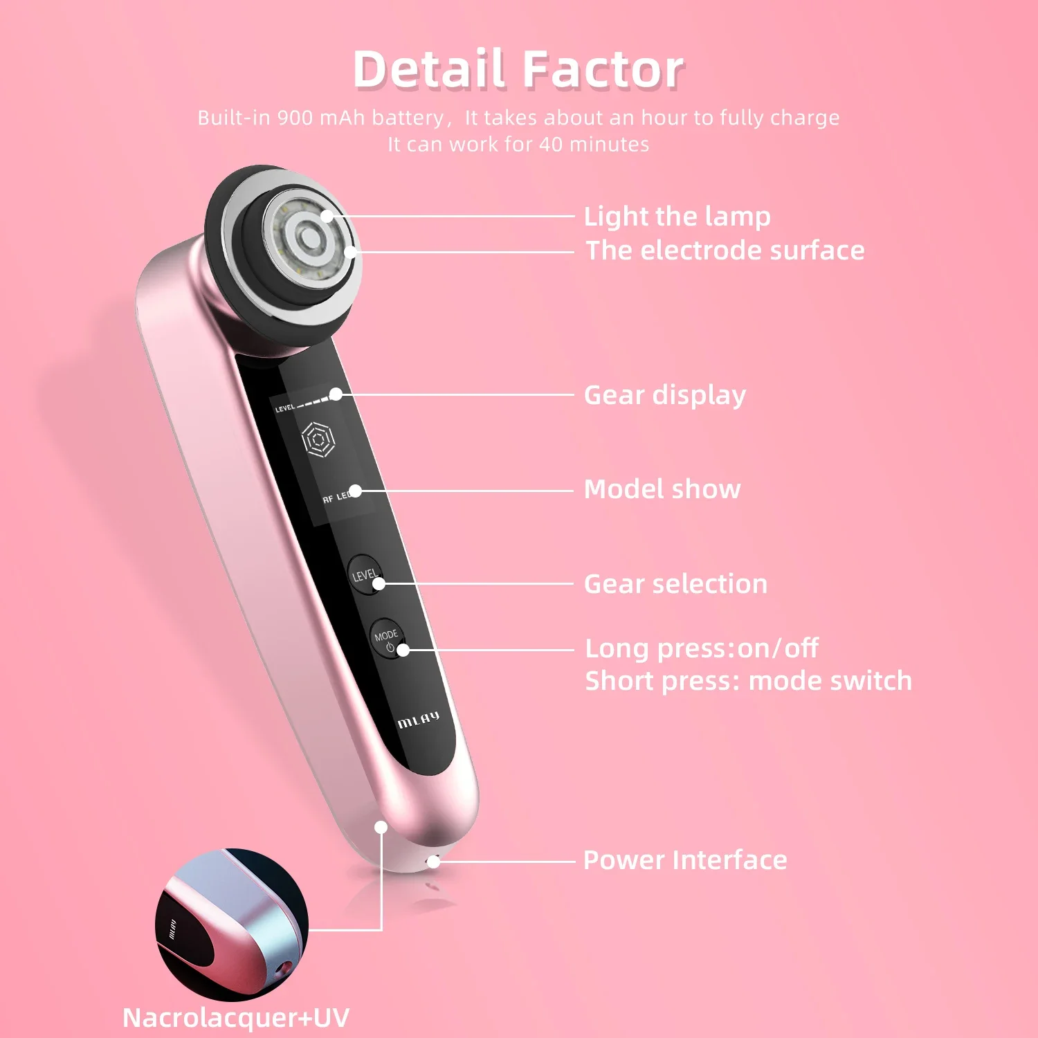 Portable At-Home Radio Frequency Skin Tightening Device RF Facial Toning Device EMS RF Beauty Instrument