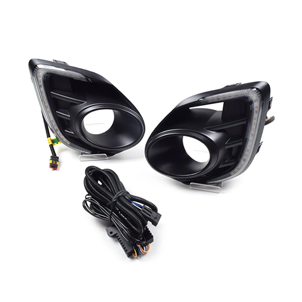 For Mitsubishi Lancer 2016 2017 2018 Car LED Daytime Running Light DRL Front Fog Light Turn Signal Lamp 2Pcs