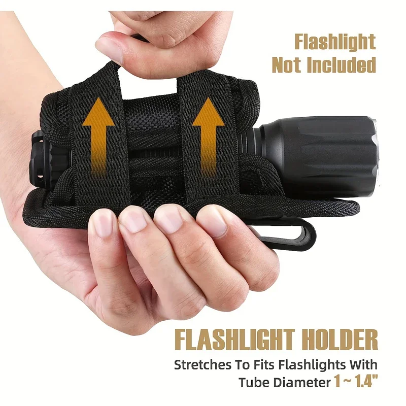 Molle Flashlight Pouch 360 Degree Rotatable Belt Clip Torch Holder Case Fishing Hunting Lighting Accessories Holster Waist Bag image 3