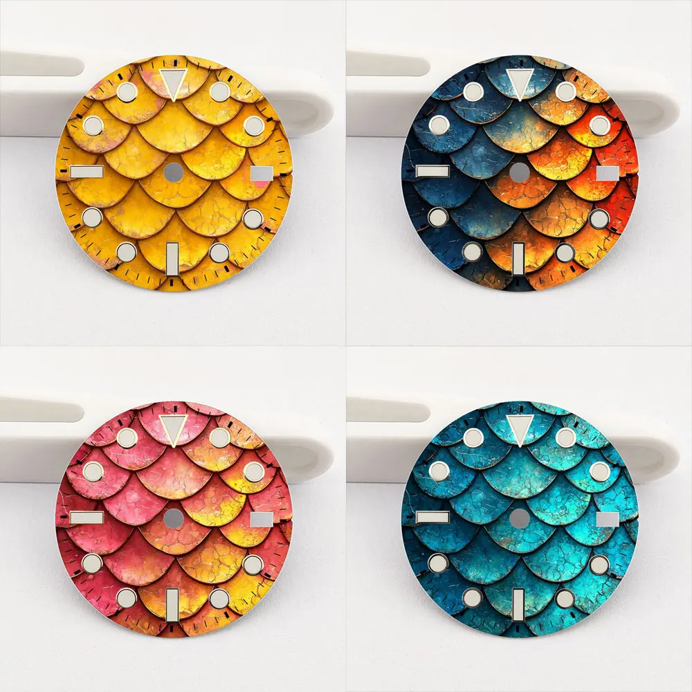 28.5mm scale pattern dial NH35 dial creative color-printed series dial is suitable for NH35/36 movement watch accessories