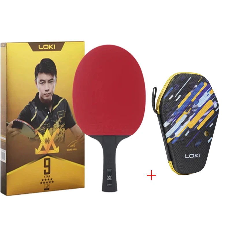 LOK-E-Series Raqueta de tenis de mesa, hoja de carbono profesional, raqueta de ping pong, goma de alta elasticidad