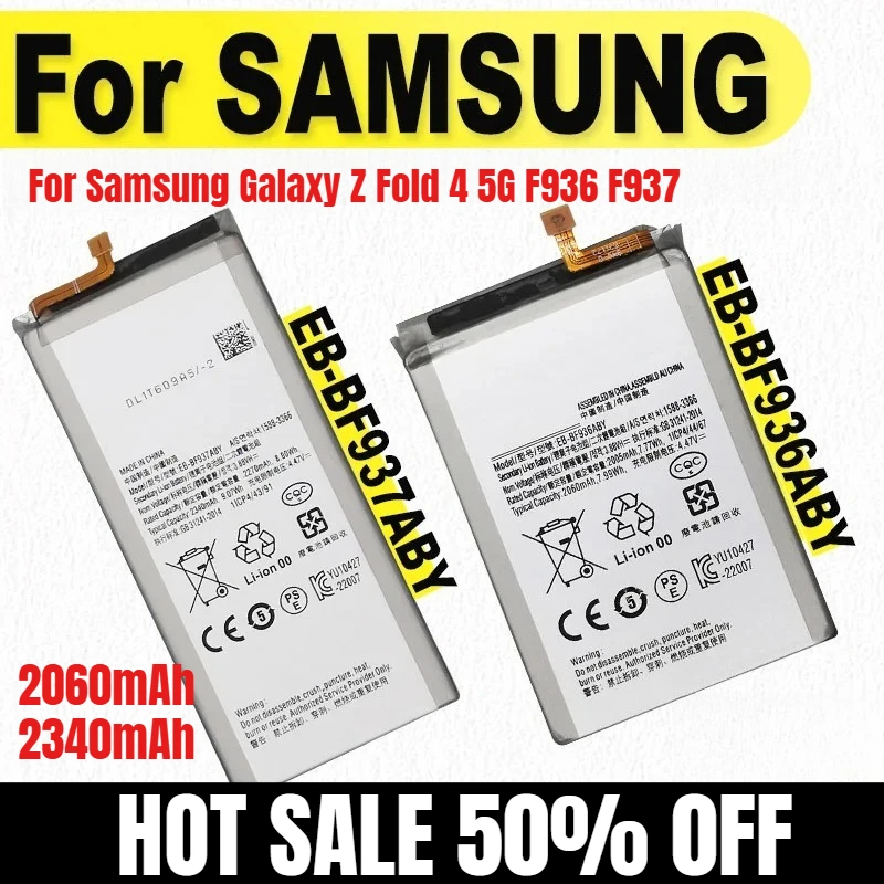 

EB-BF936ABY+EB-BF937ABY 2060/2340mAh for Samsung Galaxy Z Fold 4 5G F936 F937 Phone Batteries + Free Tools