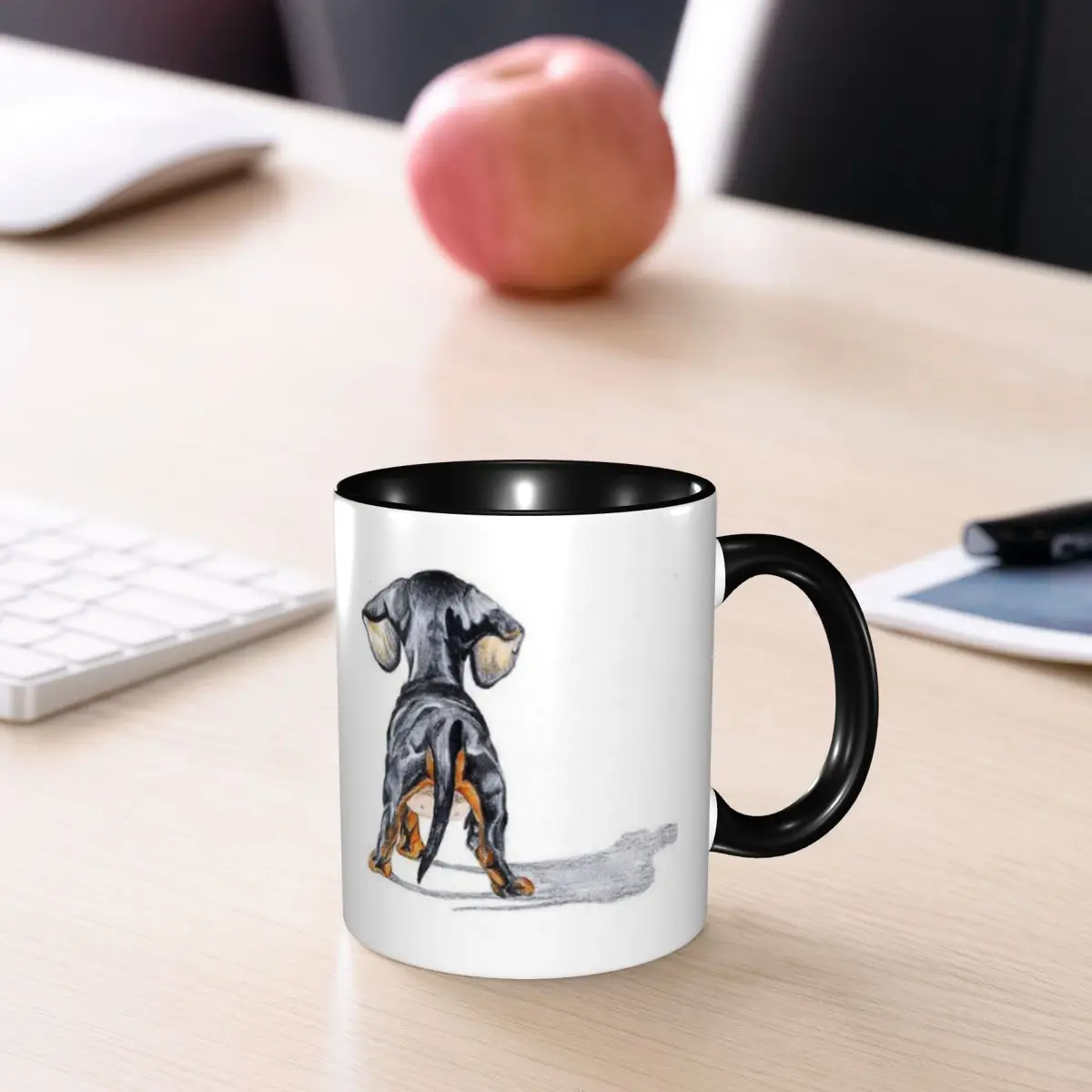 Dachshund Dog Pupy Back Mug Funny Ceramic Coffee Cups Tea Mugs Milk Cup Drinkware Gift for Friends