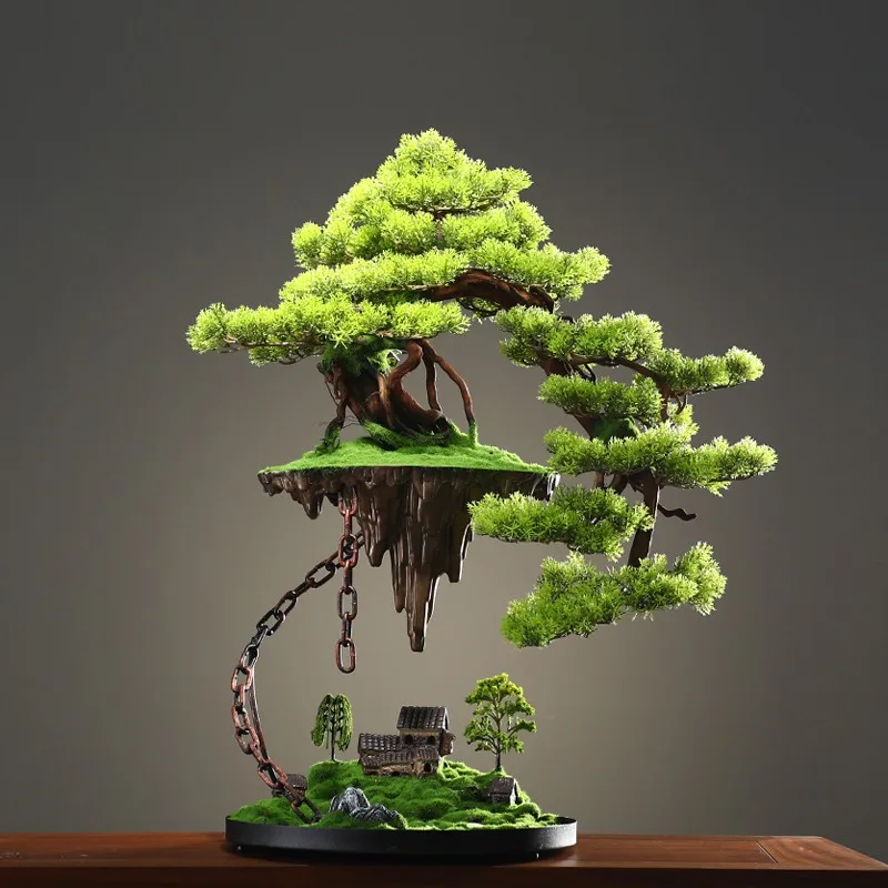 

Simulated welcome pine bonsai ornament living room entrance office hotel clubhouse desktop landscape decoration