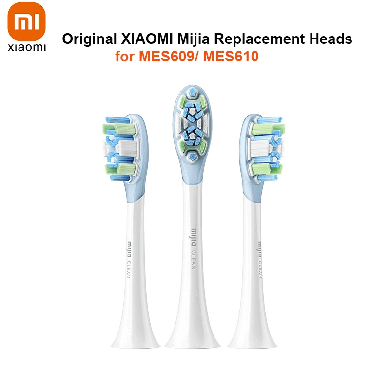 

Оригинальные сменные насадки XIAOMI Mijia для электрической звуковой вибрационной зубной щетки MES609/610 Pro, запасная головка, 3 шт.