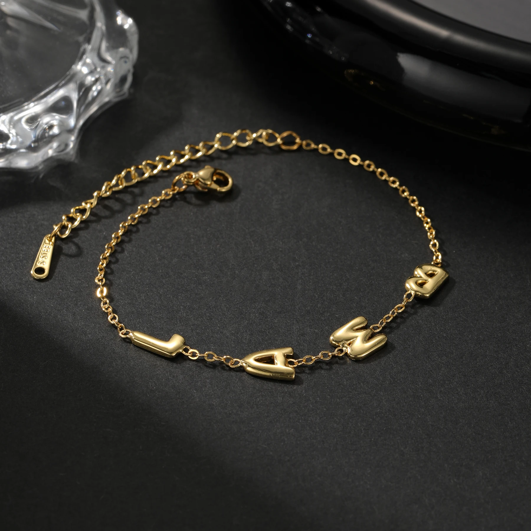 مخصص فقاعة إلكتروني سوار شخصية 3D فقاعة إلكتروني سوار 18K مطلية بالذهب هدية لابنة النساء المجوهرات #1