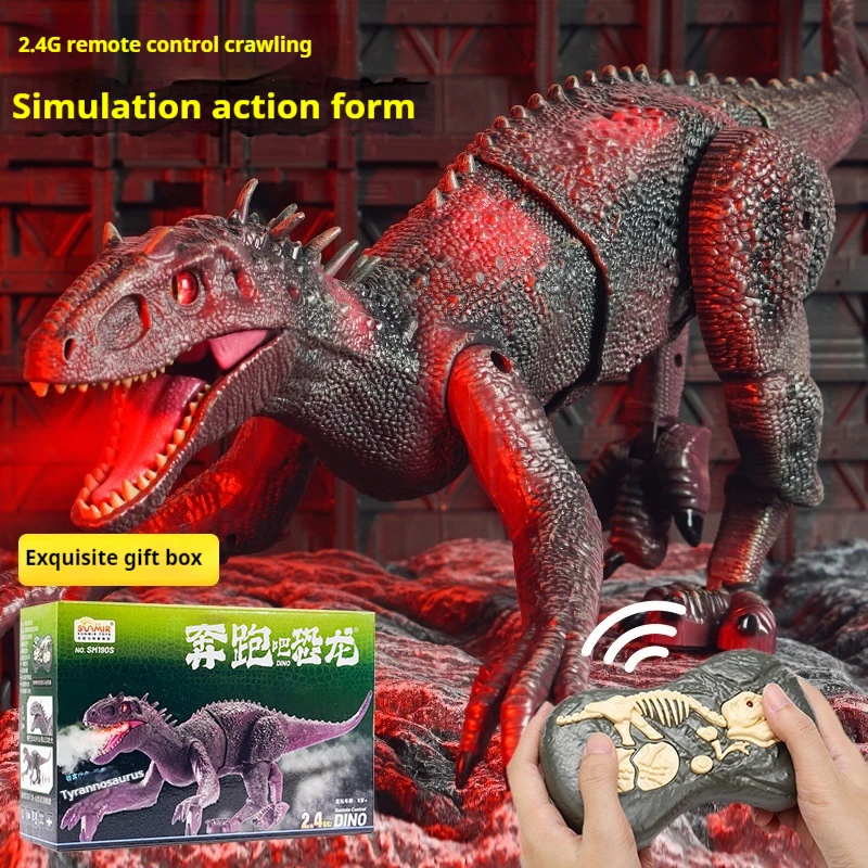 Simulated Tyrannosaurus Rex Remote Control Electric Dinosaur Jurassic Running Interactive Boy Holiday Toy Big Spiny Back Dragon