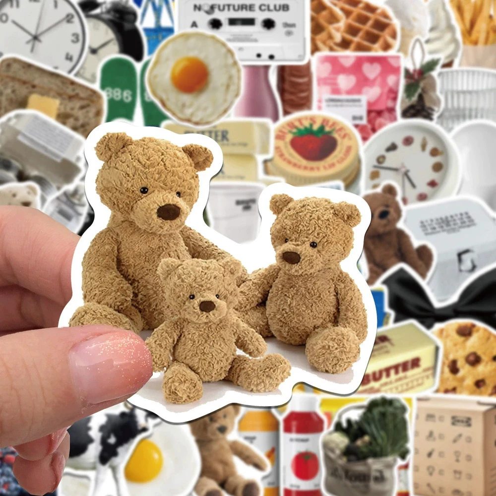 

10/30/50pcs Cute Simple Cartoon Stickers INS Aesthetic Milk Food Sticker DIY Skateboard Phone Helmet Decoration Sticker for Gift