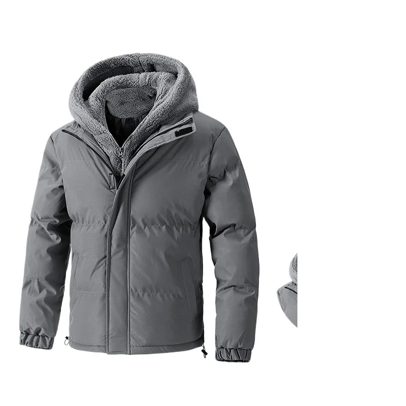 

Теплая зимняя куртка больших размеров, удобная мужская куртка-пуховик, парки с капюшоном, мужские хлопковые флисовые подкладки, искусственные пальто из двух предметов, верхняя одежда
