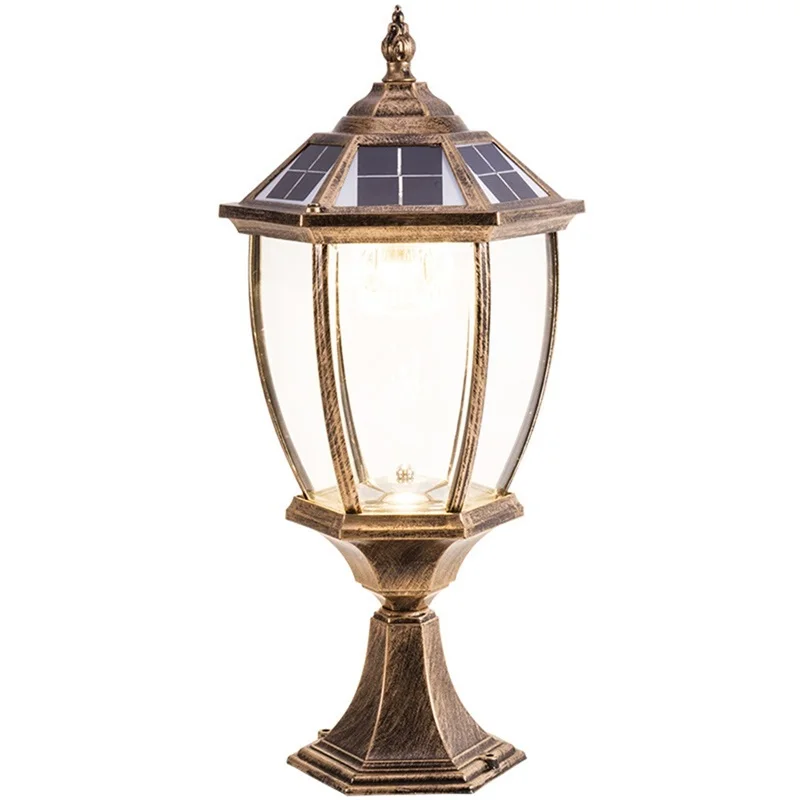 Classic pillar LED waterproof household garden courtyard solar lighting fixture