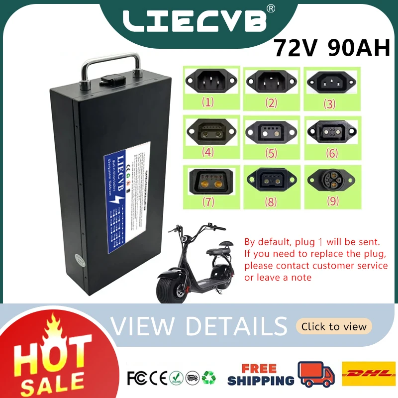 

Original Air rapid transportation,18650 lithium battery,72V20AH-100AH, full capacity battery pack, suitable for 250-3000W motors