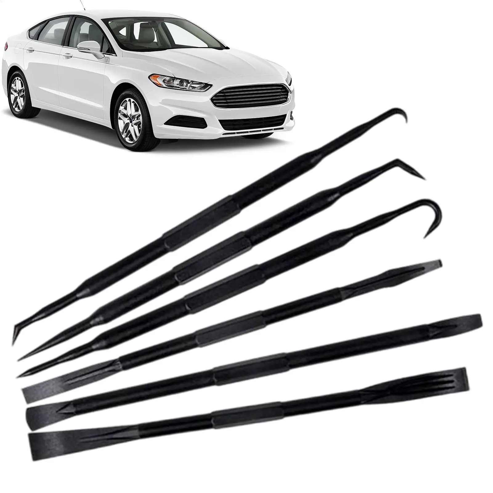 Pry Bar Set 6-pieces High-Strength Ultra-Thin Car Repair Kit Automotive Pry Bar Set for Trailer RV Truck Automotive Sedan Pickup