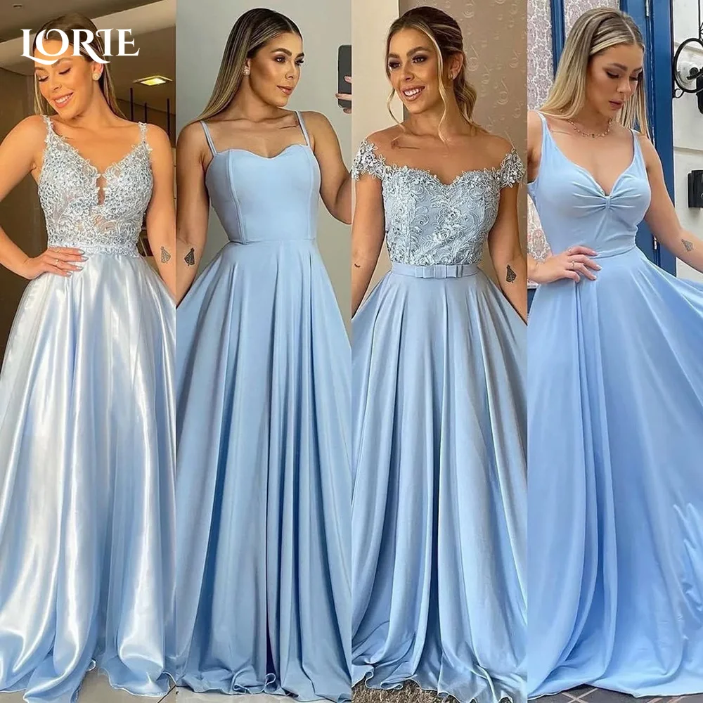 LORIE Elegant Bridesmaid Dresses A-line Lace Backless Pleats Beach Bridal Gown Spaghetti Strapless Customized Bride Dress