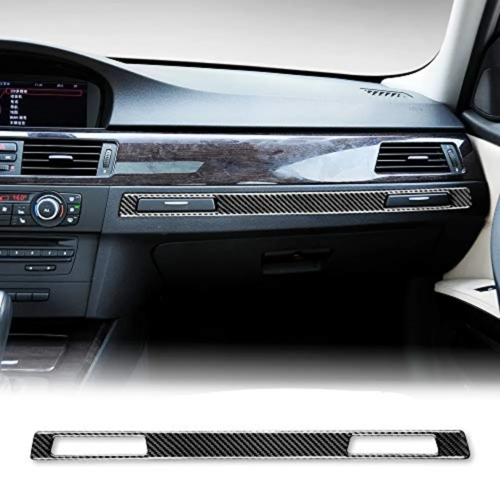 

For BMW E90 E92 E93 3 Series 2005-2012 Carbon Fiber Interior Trim, Copilot Water Cup Holder Panel Cover Interior Trim Decoration