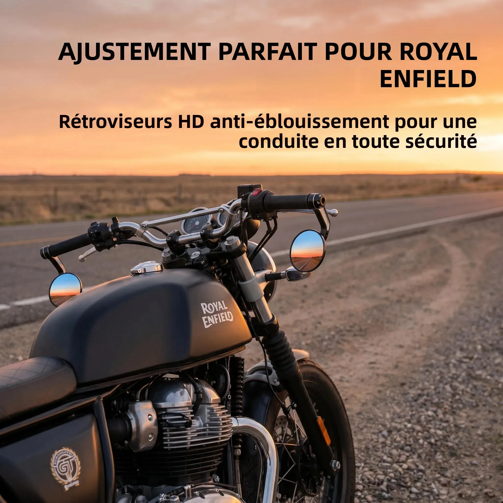 Rétroviseur de guidon CNC pour Royal Enfield Bullet Meteor Classic 350 500 Interceptor 650 Hunter 350, rétroviseur de moto 22 mm
