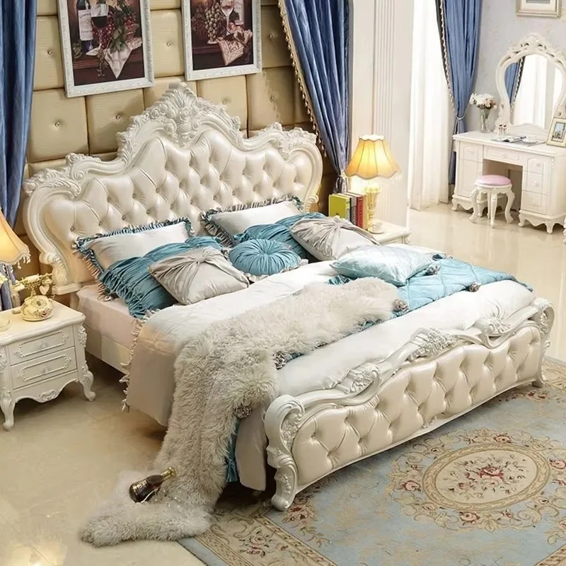 الحديثة الفاخرة سرير مزدوج المعزي اللوح الأمامي قواعد كاملة الحجم سرير مزدوج غرفة المعيشة تخزين Schlafzimmer Bett أثاث المنزل #2