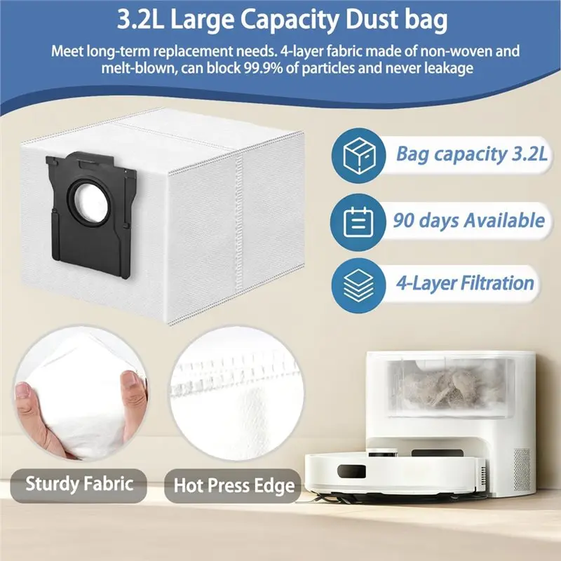 [B25B!】 Accessories Kit Brush Filter Mop Dust Bag For Dreame D20 Air Plus/F21/F21 Plus/F20/F20 Plus Robot Vacuum Replacement Set