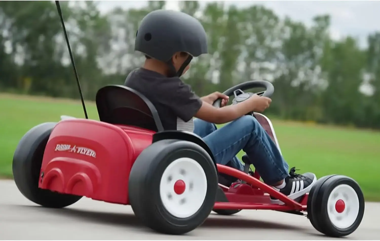 Gokart dla dzieci, najlepszy wózek wyścigowy na świeżym powietrzu dla dzieci w wieku od 3 do 8 lat, czerwony