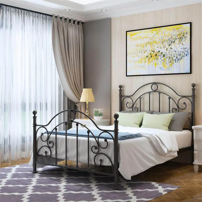 Modern simple double shelf bed Nordic princess bed single iron bed children's household small apartment