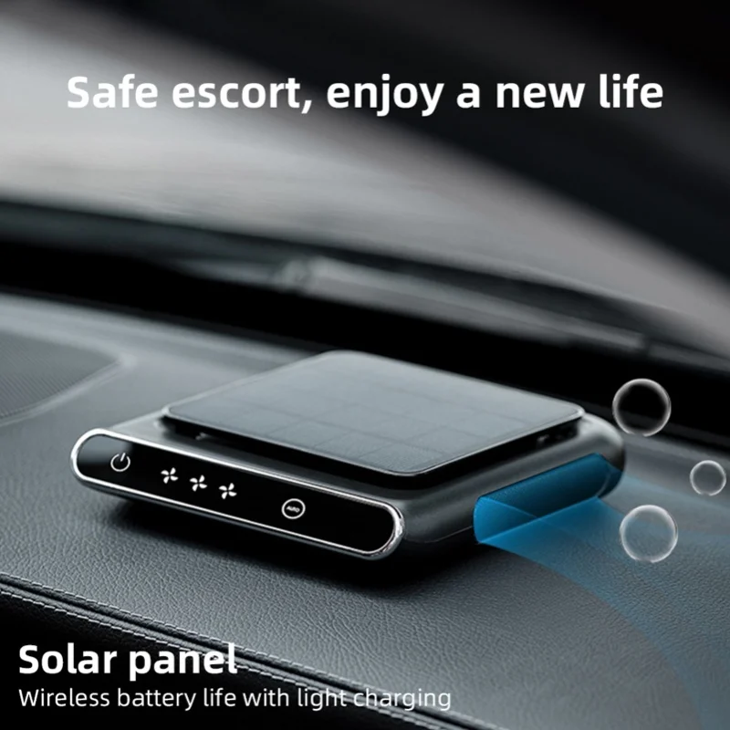 Solar Energy Powered Car Air Purifier High Performance Air Purifier For Car 3 Modes Adjustable Quiet Portable Desktop Air