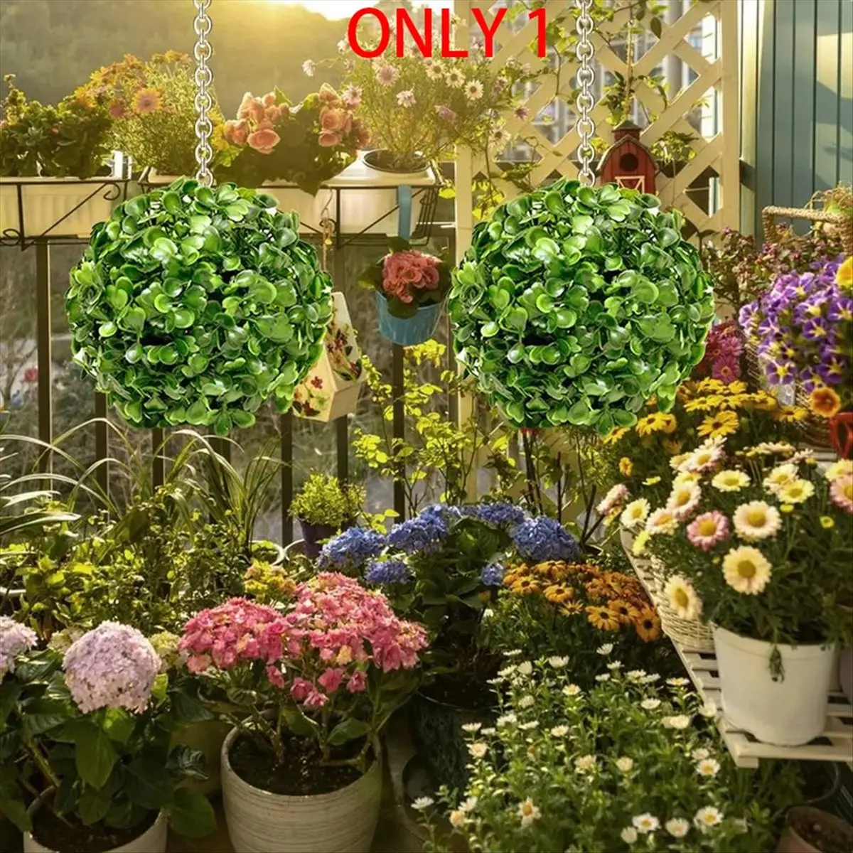 FTGT-Greenery Balls Faux Boxwood Green Round Balls No Trimming Artificial Topiary Balls Table Decoration for Home Outdoor A