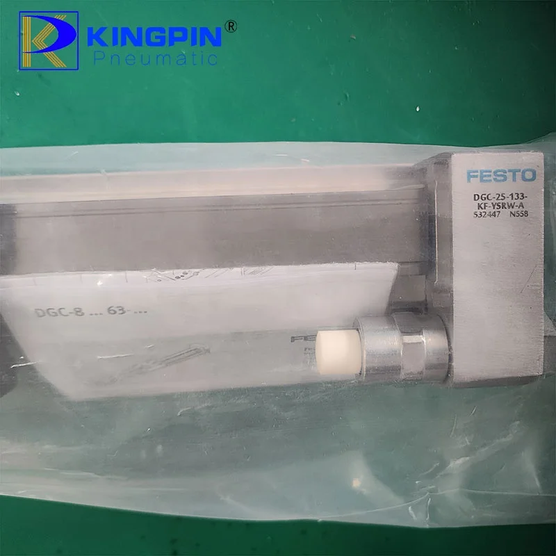 أسطوانة هوائية من FESTOs DGC-25-133-KF-YSRW-A أسطوانة بدون قضبان 532447 مع حاجز توجيه طويل السكتة الدماغية