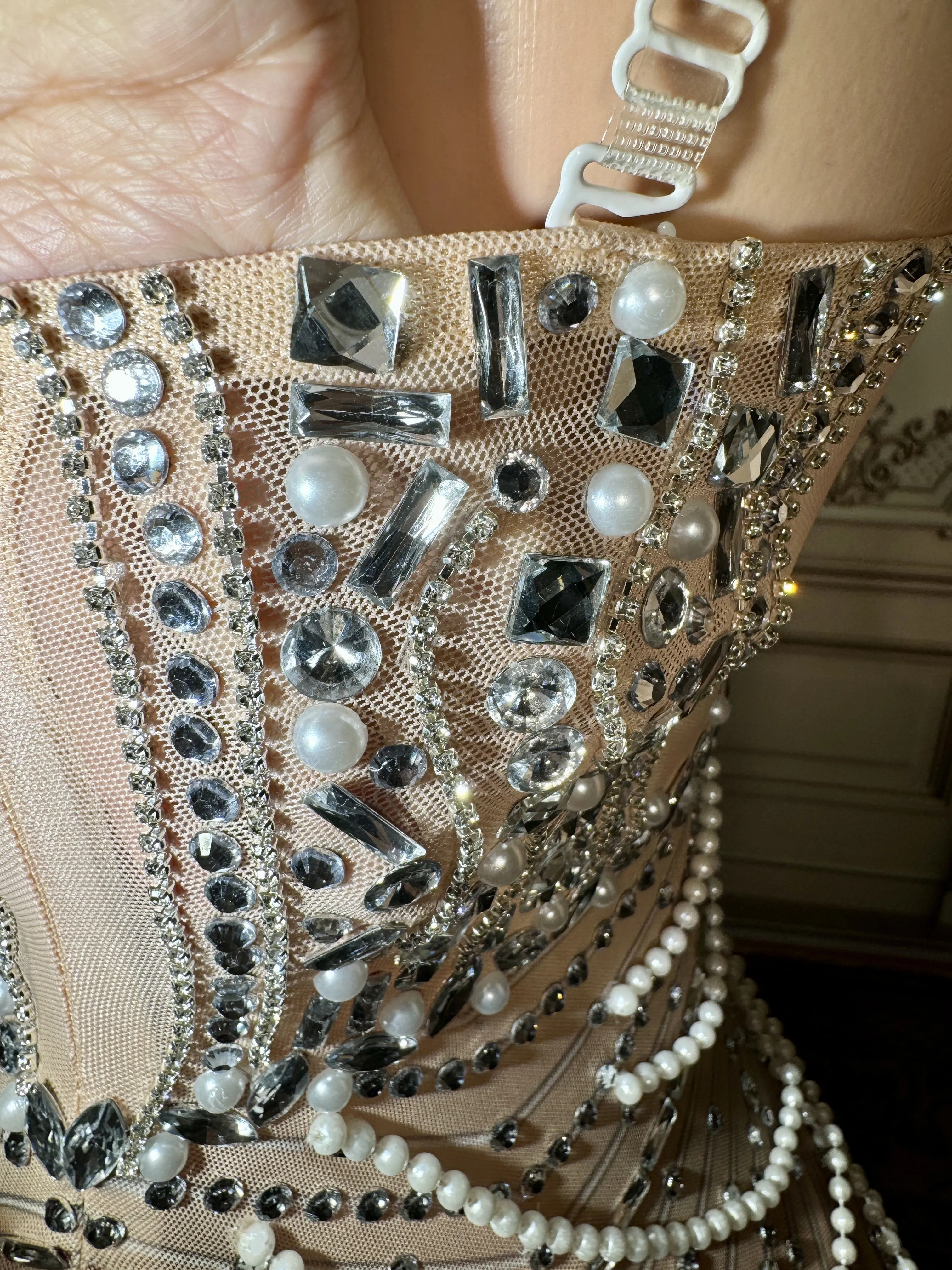 ZD nouveau luxe brillant cristal strass perle célébrités robe robe femme sangle soirée anniversaire bal mariage Vestido