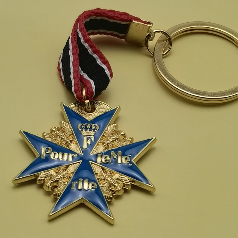 سلسلة مفاتيح شارة ميدالية صغيرة بروسية ألمانية بلاك ماركس ميريت بلو آيرون ماركس #3