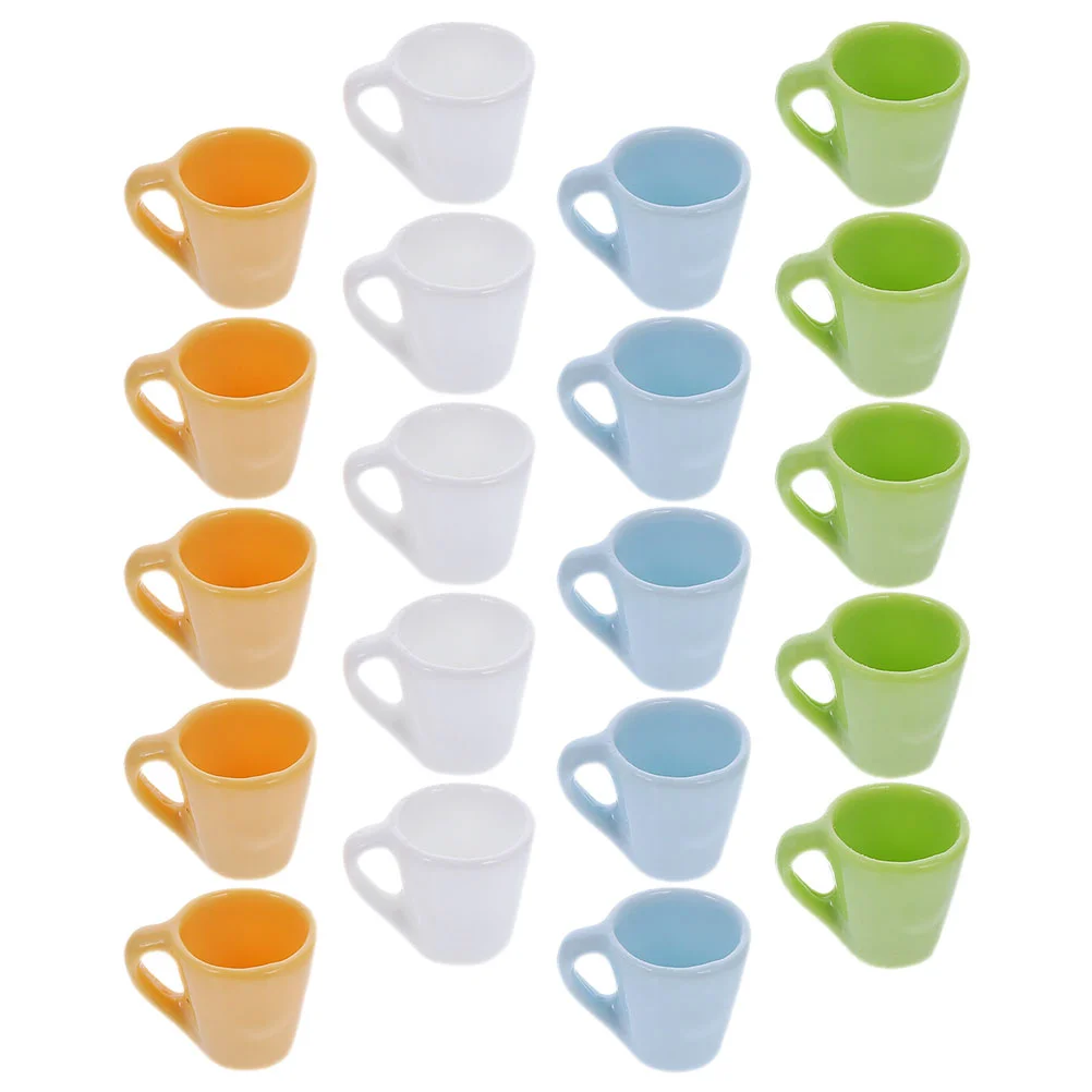 Mini Tasse Décorative en Résine Miniature, Accessoires pour la Maison, le Thé, Accessoires de Cuisine, 20 Pièces