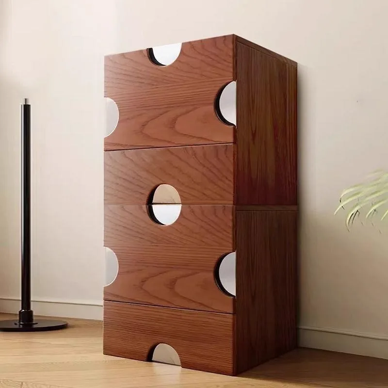 Small Apartment Cheese Storage Cabinet, Living Room Floor-standing Card Door Cabinet, Solid Wood TV Cabinet, Italian